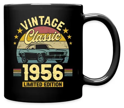 Produktbild von Spreadshirt 70. Geburtstag | Vintage Auto Design Tasse Einfarbig, One size, Schwarz
