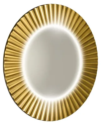 Produktbild von Sapho PRIDE STRIP Spiegel mit LED-Beleuchtung im Rahmen, Rund, Durch. 75cm, Gold