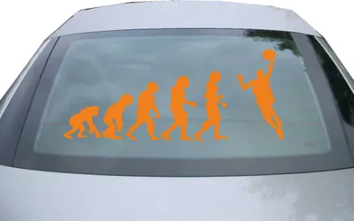 Produktbild von Indigos UG - Aufkleber Heckscheibe & Motorklappe DE6991 - orange - 600x252 mm - Evolution des Handballers - Auto Scheiben Fenster Heckklappe Tuning Racing JDM - Die cut