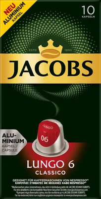 Produktbild von Jacobs Lungo Classico | 10 Nespresso® komp. Kapseln