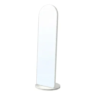 Produktbild von SONGMICS Spiegel 360° drehbar, mit Haken und Ablagen, Standspiegel für Wohnzimmer und Schlafzimmer, Hartglas, gewölbt, weiß