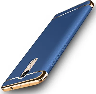 Produktbild von Handy Hülle Schutz Case für Xiaomi Redmi Note 4X Bumper 3 in 1 Cover Chrom Blau