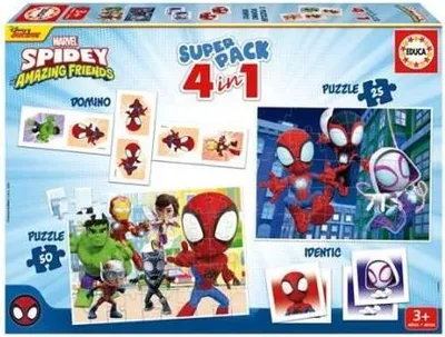 Immagine prodotto di 2 giochi didattici, 2 puzzle - Educa Superpack Spidey & His Amazing Friends, dai 3 anni in su