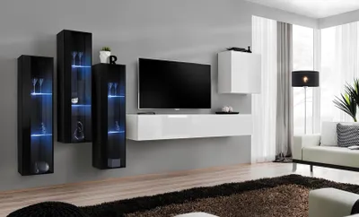 Produktbild von Neu Wohnzimmer Wohnwand Hochglanz Holzmöbel Schrank Moderne Möbel 5tlg