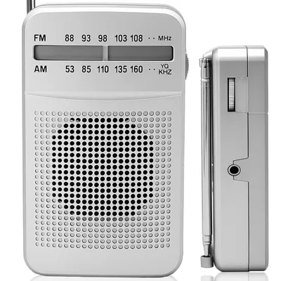 Produktbild von Radio FM AM SW Kompaktes Mini Tragbares Mit 3W Lautsprecher, Teleskopantenne & Kopfhöreranschluss Batteriebetrieben, Für Küche, Reise, Silber, Retoo