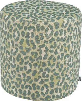 Produktbild von H.O.C.K. Alia Hocker Pouf rund Ø45x45cm grün Leo-Muster