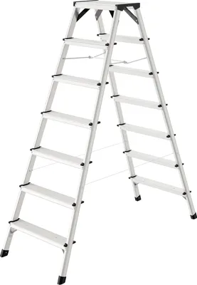 Image de Hailo D60 StandardLine Escabeau double avec 2x7 marches striées antidérapantes