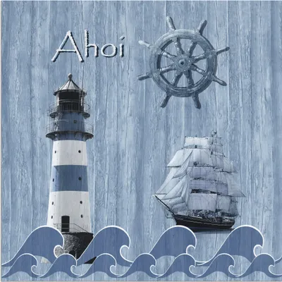 Produktbild von ARTland Wandbild Alu für Innen & Outdoor Ahoi im maritimen Blau Größe: 100x100 cm