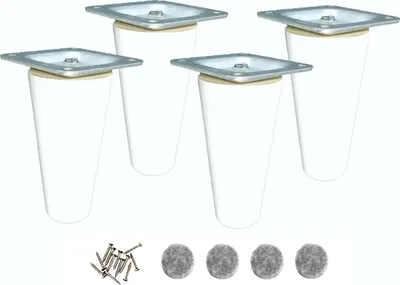 Produktbild von Buchholz Möbelbeine 9 cm – Weiße Lackierung, Montageplatte für Sofas, Schränke und DIY-Projekte