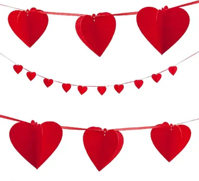 Produktbild von Oblique Unique Herz Girlande 3D Herzen Hochzeit - rot