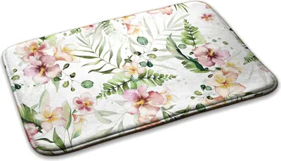 Produktbild von Teppich Teppich Wohnzimmer Schlafzimmer Modern - 75 cm x 45 cm - Blumen Und Blätter