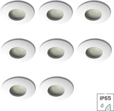 Produktbild von 8-er Set Lybardo Downlight LED - Einbauleuchte Bad IP65 - Rund - Mattweiß