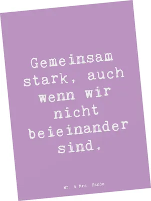 Produktbild von Mr. & Mrs. Panda Postkarte Spruch Trennung von den Eltern - Lavendeltraum - Geschenk, Herausforderungen, Ansichtskarten, Vertrauem, positive Energie, Fotokarte, Trost