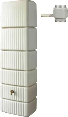 Image de Cuve Murale Slim 500 L Sable avec robinet PE imitation laiton et Collecteur Filtrant Eco Gris
