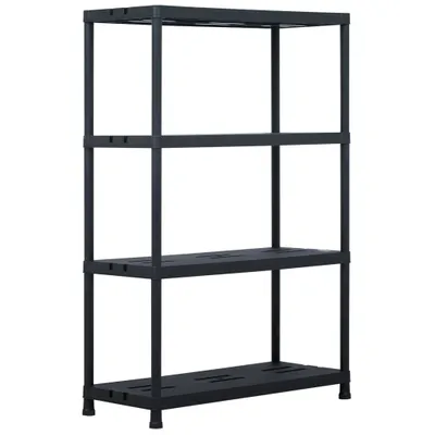 Obrázek produktu pro Skladový regál černý 220 kg 90 x 40 x 138 cm plastový