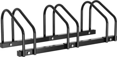 Image de Jayseuw support de vélo pour 3 vélos, 70.5x32x26cm, en acier galvanisé, support de vélo, montage au sol/mur, pour largeur de pneus 3,5 - 5,5 cm, noir
