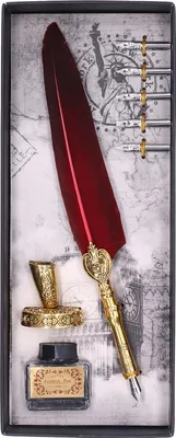 Produktbild von Federstift, fließendes, komfortables Schreiben, Vintage-Eleganz, exquisite Verarbeitung, Federkiel für Geschenke, Kalligraphie, Crimson