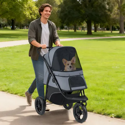 Produktbild von 3-Rad-Hundewagen - Hunde-Buggy - Hundeanhänger - Hunde-Buggy - Hunde-Buggy-Wagen - Leicht und robust