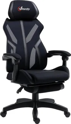 Obrázek produktu pro Herní a kancelářská židle - Otočná židle - Ergonomická - Výškově nastavitelná - Látkový potah - 65x65x129 cm - Černá