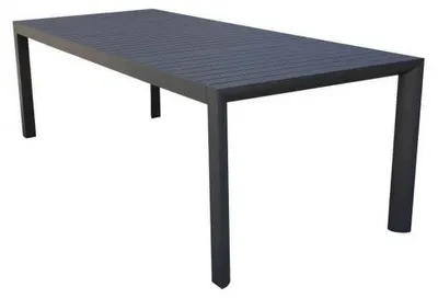 Immagine prodotto di Tavolo allungabile 225/300 cm per esterno in alluminio con piano effetto doghe Katy -  Antracite