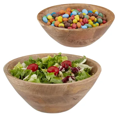 Salatschüssel Set 2er, Mangoholz, Ø 23 & 29 cm, braun