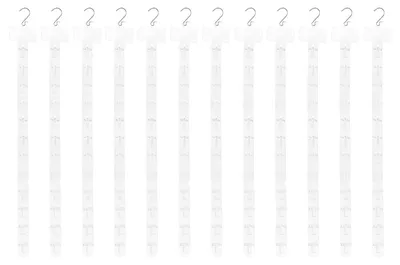 12 Hängestreifen mit S-Haken, 62,8 cm, faltbar, transparent