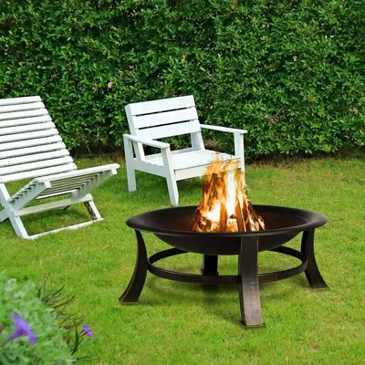 Image de Brasero - Barbecue - Grill - Paravent de protection contre les étincelles - Tisonnier - Extérieur