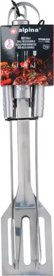 Produktbild von alpina BBQ-Zubehör - Grillbesteck - 3-teiliges Set - Zange. Spatel, Gabel - Rostfreier Stahl