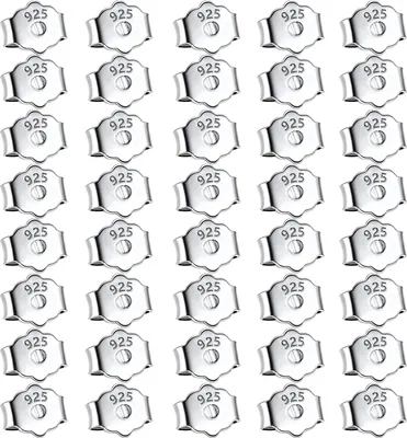 Produktbild von 40 Stück Ohrstecker Verschluss,Ohrring Verschluss Silber 925,Ohrring Stecker Silber,Ohrstecker Verschluss,Ohrring Stopper,Stecker Für Ohrringe Hinten,Ohrring Verschluss,Schmetterling