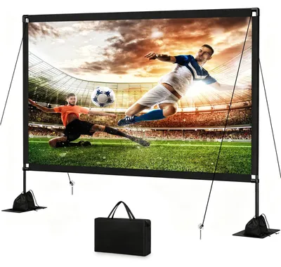 Produktbild von Projektionsleinwand Stativ Beamerleinwand - 120 Zoll - 16:9 - Tragbar - Knitterfrei