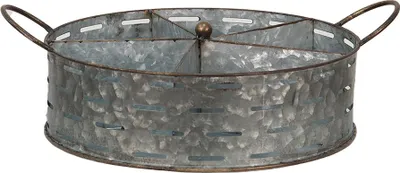 Zdjęcie produktu dla Clayre & Eef Taca 5 przegródek 43x34x15 cm Szary metal