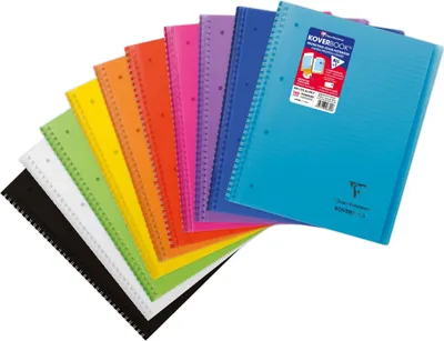 Produktbild von Clairefontaine 5x Koverbook Collegeblock A4+ 80 Blatt Farben Sortiert 396701C