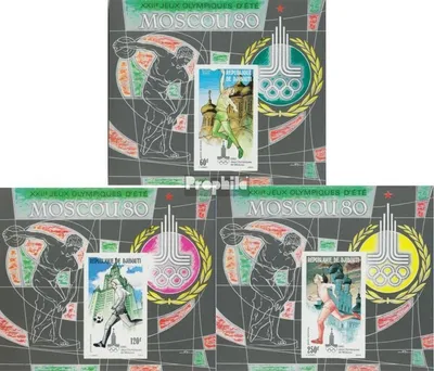 Produktbild von Briefmarken Dschibuti 1980 Mi Block18B-Block20B (kompl.Ausg.) postfrisch Olympische Sommerspiele 80
