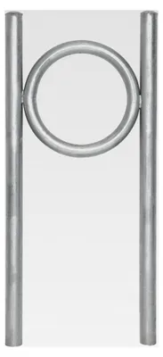 Produktbild von Fahrradanlehnbügel 115 x 53 cm aus feuerverzinktem Stahl, Rohrdurchmesser Ø 60 mm, Fahrradständer zum Einbetonieren mit Bodenqueranker, Diebstahlschutz, Parker für 2 Fahrräder