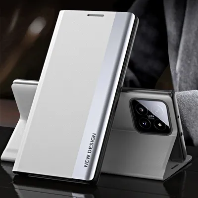 Produktbild von Hülle für Xiaomi 14 Pro Leder PolyurethanKlapphülle Schutzhülle mit Standfunktion Weiß
