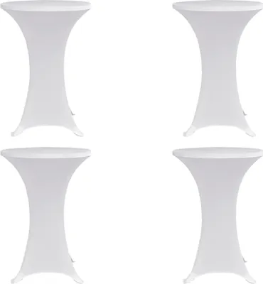 Produktbild von The Living Store Stehtischhussen 4 Stk. Ø 80 cm Weiß Stretch