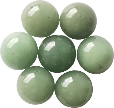 Produktbild von Kristallkugel Set grüne Aventurin 20 mm, 7 Stück, Feng Shui Dekoration