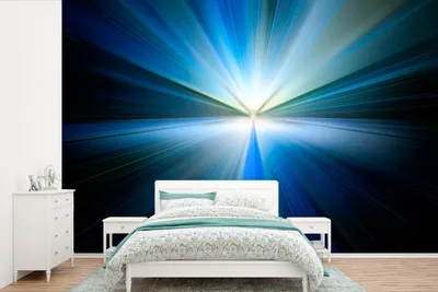 Produktbild von MuchoWow® Fototapete für Wohnzimmer oder Schlafzimmer Wandtapete Vinyl Motivtapete Abstraktes Bild mit blauem Schimmer - 330x220 cm - Fototapeten