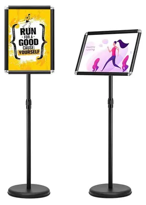 Image de Panneau d'affichage - Présentoir à affiches réglable et pivotant pour format DIN A3 - Noir - Lot de 2 pièces