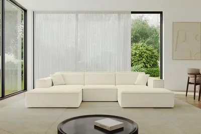 Produktbild von ALTDECOR Ecksofa in U-Form IREA-U1-v4 301x165x77 cm Beige Corner Sofa Bett Eckcouch Couch L-Form Wohnlandschaft Cauchsofa