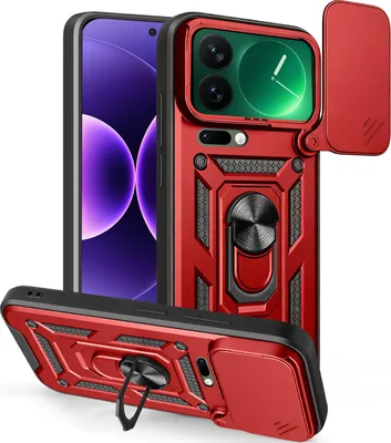 Produktbild von Outdoor Panzer Hülle Xiaomi 17 Pro Handyhülle Kameraschutz Ringhalter in Rot