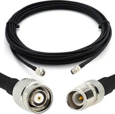 Produktbild von 3m RP-TNC Stecker auf RP-TNC Buchse — HF-240 (LMR 240 Äquivalent) Verlängerung Antennenkabel  — für WiFi RF Antenne GSM LTE 4G 5G 6G Router Signalverstärker Lora Ham CB Funk
