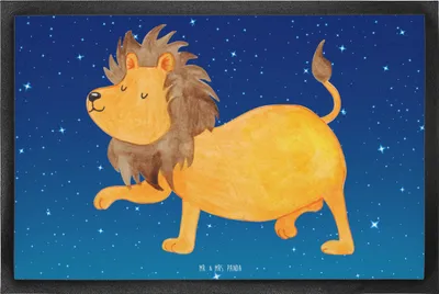 Produktbild von Mr. & Mrs. Panda Bodenvorleger Sternzeichen Löwe 40 x 60 cm - Sternenhimmel Blau - Geschenk, August, Schmutzmatte, Geburtstag Juli, König Der Tiere, Schmutzfangmatte