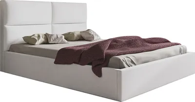 Obrázek produktu pro Čalouněná postel, 120x200 cm, Manželská postel, s podnožkou, s roštem, s čelem, Moderní postel, Robustní, Elegantní, Prvotřídní kvalita, Slim-6, Světle šedá