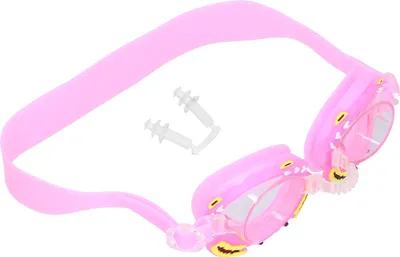 Image de Lunettes de natation pour enfants, réglables, lunettes anti-buée pour garçons et filles avec motifs de dessins animés (rose)