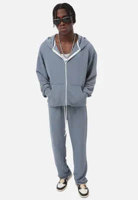 Produktbild von Zweiteiler Herren Trainingsanzug Jogginganzug Set mit Reißverschluss L Blau