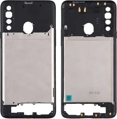 Image de Cadre central pour Samsung Galaxy A20s, noir - Pièce de rechange