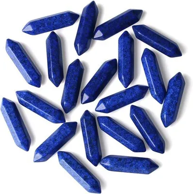 Produktbild von Famanu Glassteine Handgepoliert - Dekorative Steine in Blau - 33 x 1 cm