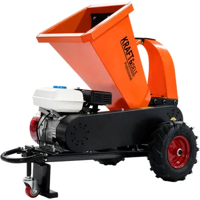 Productafbeelding van KRAFT&DELE | Benzinegestuurde houtversnipperaar, geschikt voor takken, 13 PK, 1000-5000 kg/uur, houtversnippermachine met directe aandrijving, houtversnipperaar voor de tuin