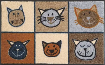 Zdjęcie produktu dla wash+dry Miau Miau, Dekoracyjne wycieraczka, Wewnętrzna, Prostokątny, Wielobarwny, Obraz, 500 mm